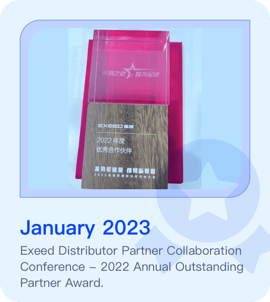 Exeed Distributor Partner CollaborationConference - 2022 Annual Outstanding Partner Award